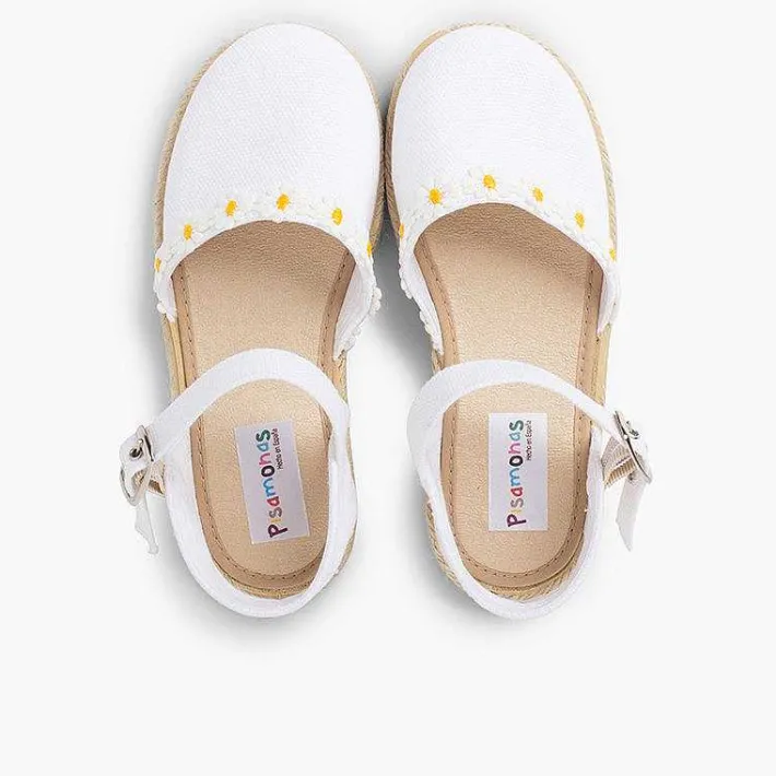 Pisamonas Espadrilles>Daisy Espadrille Sandal With Buckle Closure Colour White