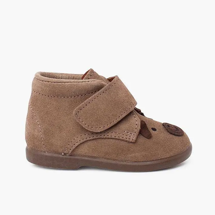 Pisamonas Boots>Doggy Suede Boots With Adherent Closure