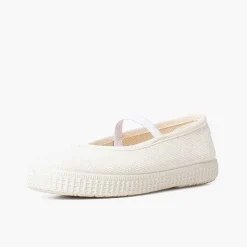 Pisamonas Ballet Pumps And Flats>Eco Canvas Ballet Pumps With Elastic Strap And Trainers Outsole