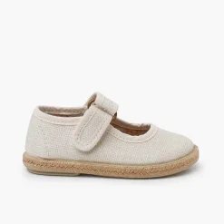 Pisamonas Espadrilles>Ecological Cotton Mary Janes With Jute Sole