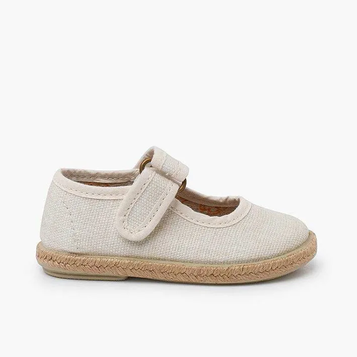 Pisamonas Espadrilles>Ecological Cotton Mary Janes With Jute Sole
