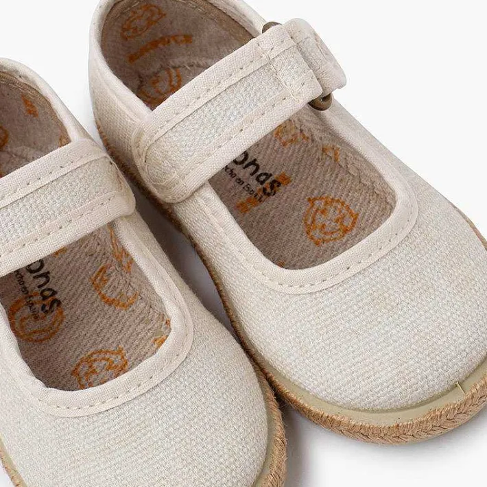 Pisamonas Espadrilles>Ecological Cotton Mary Janes With Jute Sole