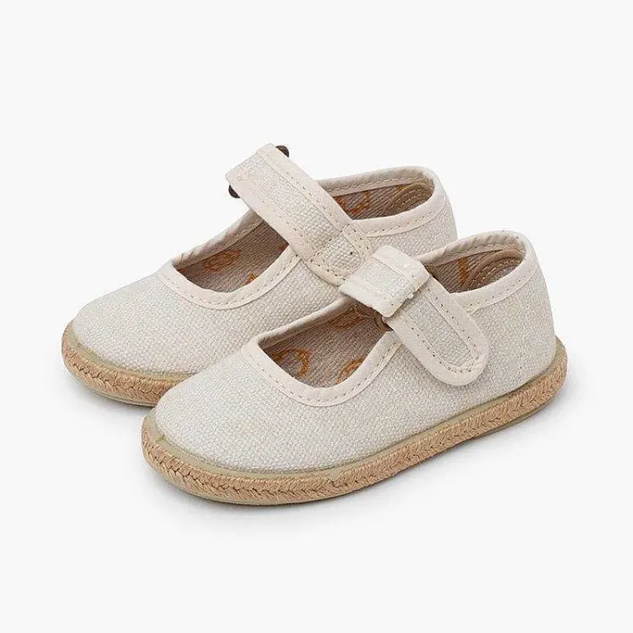 Pisamonas Espadrilles>Ecological Cotton Mary Janes With Jute Sole