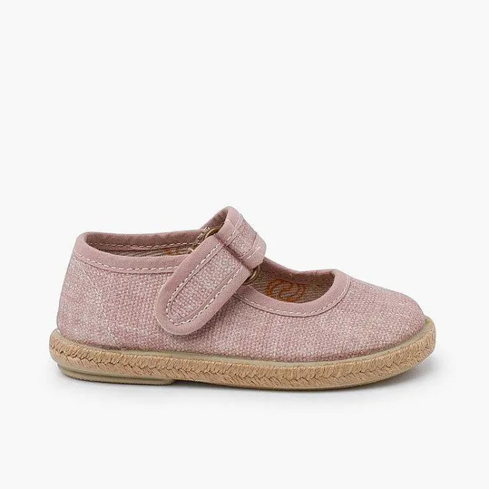 Pisamonas Espadrilles>Ecological Cotton Mary Janes With Jute Sole