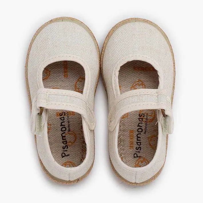 Pisamonas Espadrilles>Ecological Cotton Mary Janes With Jute Sole