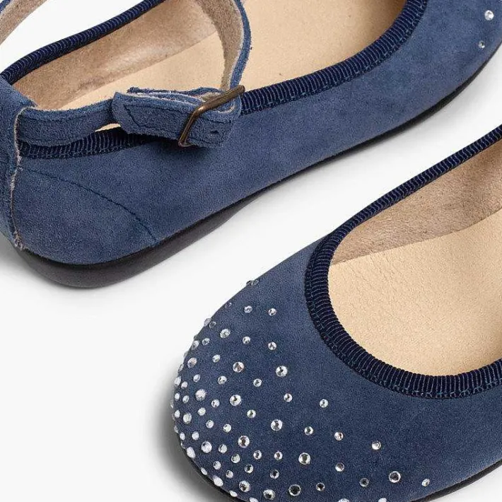 Pisamonas Ballet Pumps And Flats>Embellished Toe Cap Ankle Strap Ballerinas