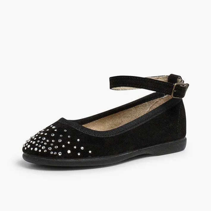 Pisamonas Ballet Pumps And Flats>Embellished Toe Cap Ankle Strap Ballerinas