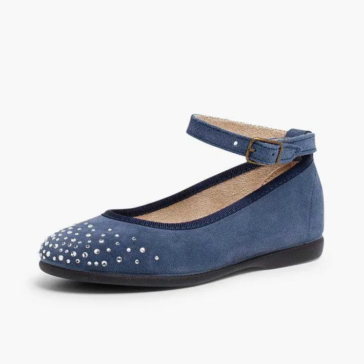Pisamonas Ballet Pumps And Flats>Embellished Toe Cap Ankle Strap Ballerinas