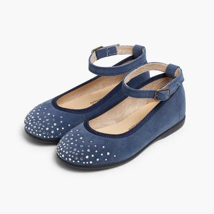 Pisamonas Ballet Pumps And Flats>Embellished Toe Cap Ankle Strap Ballerinas