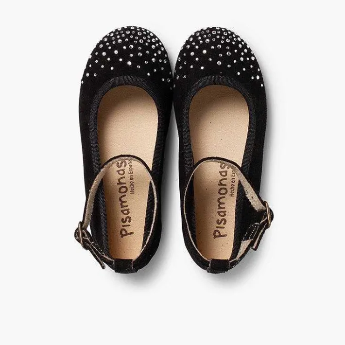 Pisamonas Ballet Pumps And Flats>Embellished Toe Cap Ankle Strap Ballerinas