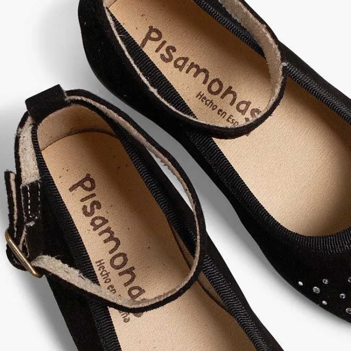 Pisamonas Ballet Pumps And Flats>Embellished Toe Cap Ankle Strap Ballerinas
