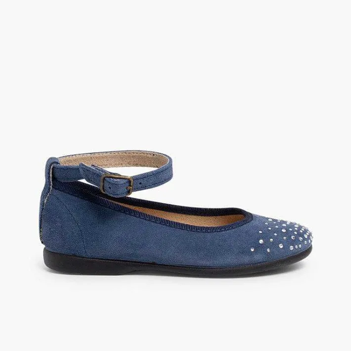 Pisamonas Ballet Pumps And Flats>Embellished Toe Cap Ankle Strap Ballerinas