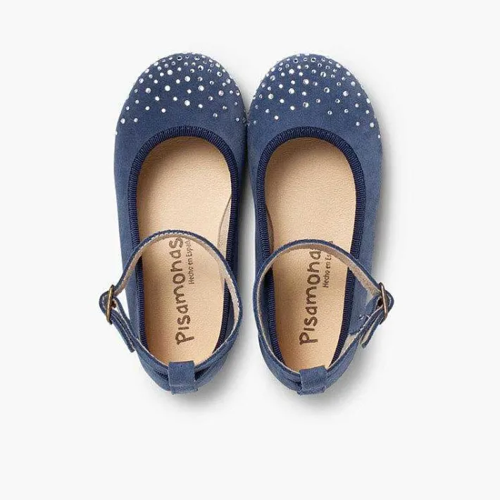 Pisamonas Ballet Pumps And Flats>Embellished Toe Cap Ankle Strap Ballerinas