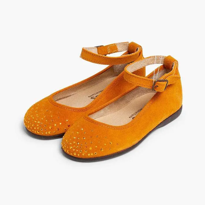 Pisamonas Ballet Pumps And Flats>Embellished Toe Cap Ankle Strap Ballerinas