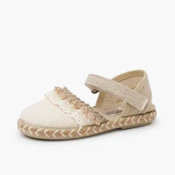 Pisamonas Espadrilles>Espadrilles Linen Lace Up Adhesive Strap