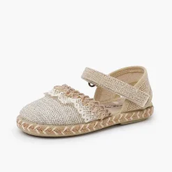Pisamonas Espadrilles>Espadrilles Linen Lace Up Adhesive Strap