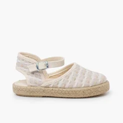 Pisamonas Espadrilles>Espadrilles Plumeti Embroidered Squares Colour Beige