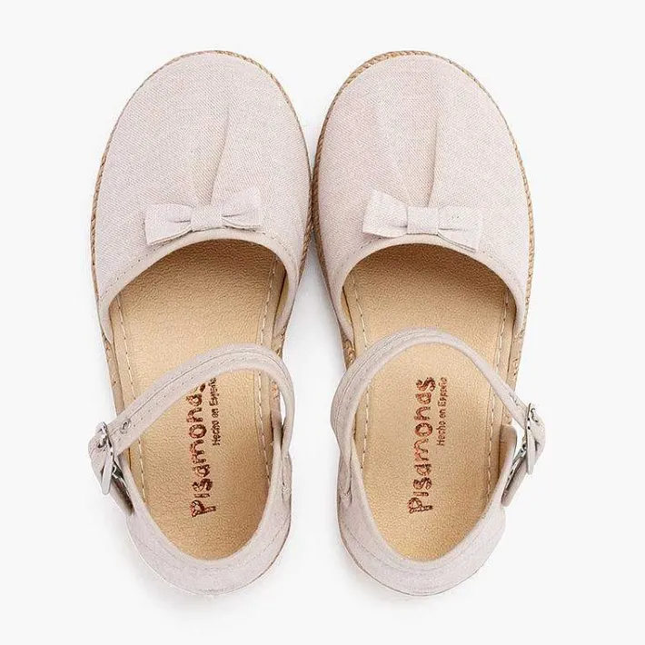 Pisamonas Sandals>Espadrilles With Bow And Gathered Instep