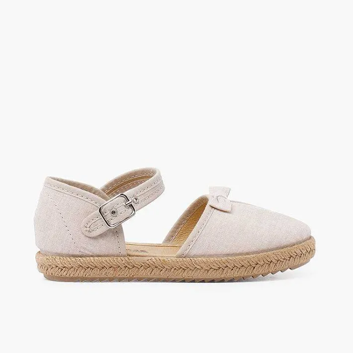 Pisamonas Sandals>Espadrilles With Bow And Gathered Instep