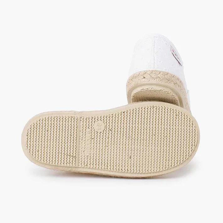 Pisamonas Espadrilles>Espadrille-Type Trainers Swiss Embroidered Fabric Colour White