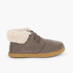 Pisamonas Boots>Faux Sheepskin Cuff Boots For Boys And Girls