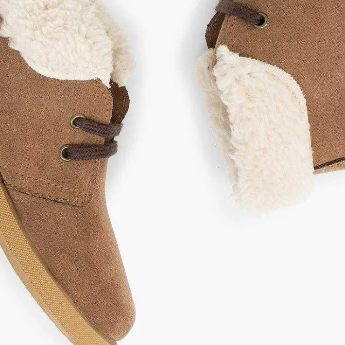 Pisamonas Boots>Faux Sheepskin Cuff Boots For Boys And Girls