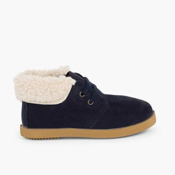 Pisamonas Boots>Faux Sheepskin Cuff Boots For Boys And Girls