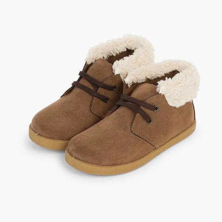 Pisamonas Boots>Faux Sheepskin Cuff Boots For Boys And Girls
