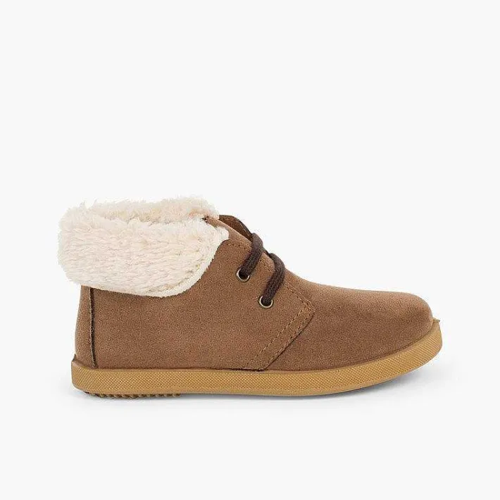 Pisamonas Boots>Faux Sheepskin Cuff Boots For Boys And Girls