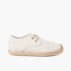 Pisamonas Brogues And Bluchers>Faux Suede Blucher With Jute Toe And Laces