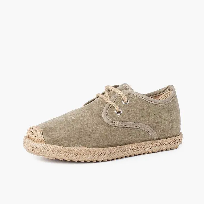 Pisamonas Brogues And Bluchers>Faux Suede Blucher With Jute Toe And Laces