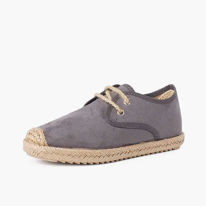 Pisamonas Brogues And Bluchers>Faux Suede Blucher With Jute Toe And Laces
