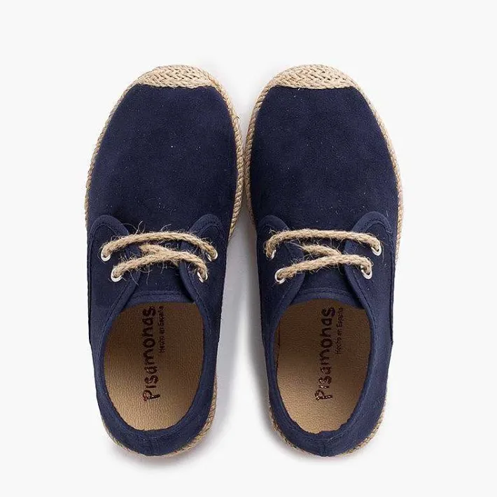 Pisamonas Brogues And Bluchers>Faux Suede Blucher With Jute Toe And Laces