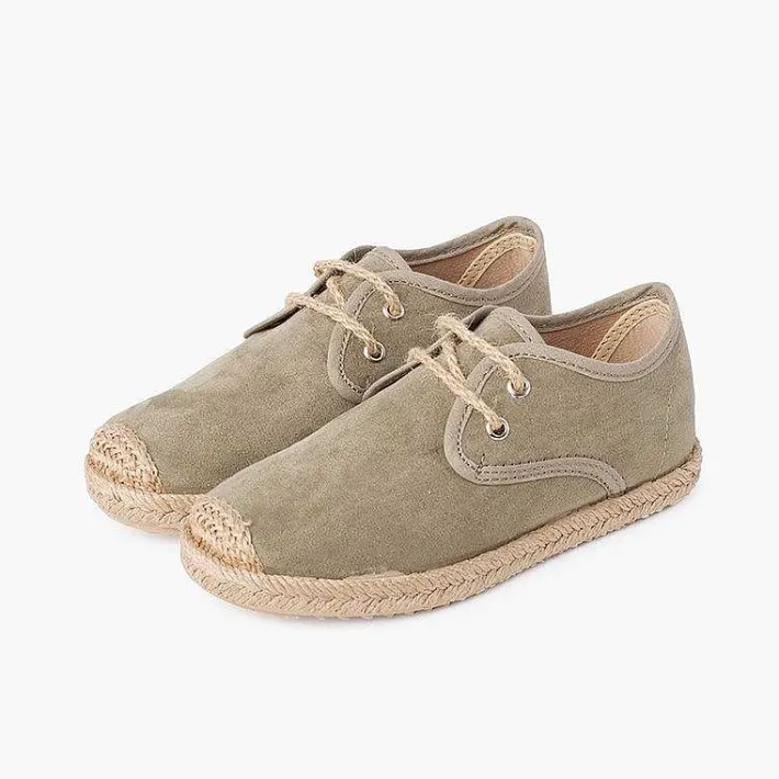 Pisamonas Brogues And Bluchers>Faux Suede Blucher With Jute Toe And Laces
