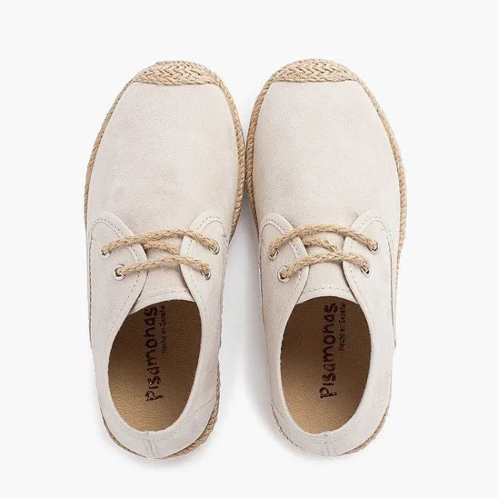 Pisamonas Brogues And Bluchers>Faux Suede Blucher With Jute Toe And Laces