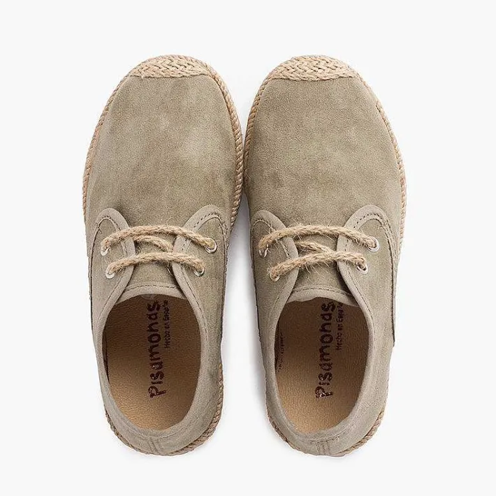Pisamonas Brogues And Bluchers>Faux Suede Blucher With Jute Toe And Laces