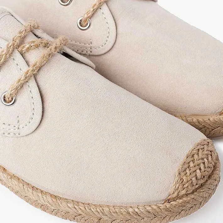 Pisamonas Brogues And Bluchers>Faux Suede Blucher With Jute Toe And Laces