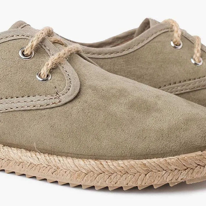 Pisamonas Brogues And Bluchers>Faux Suede Blucher With Jute Toe And Laces