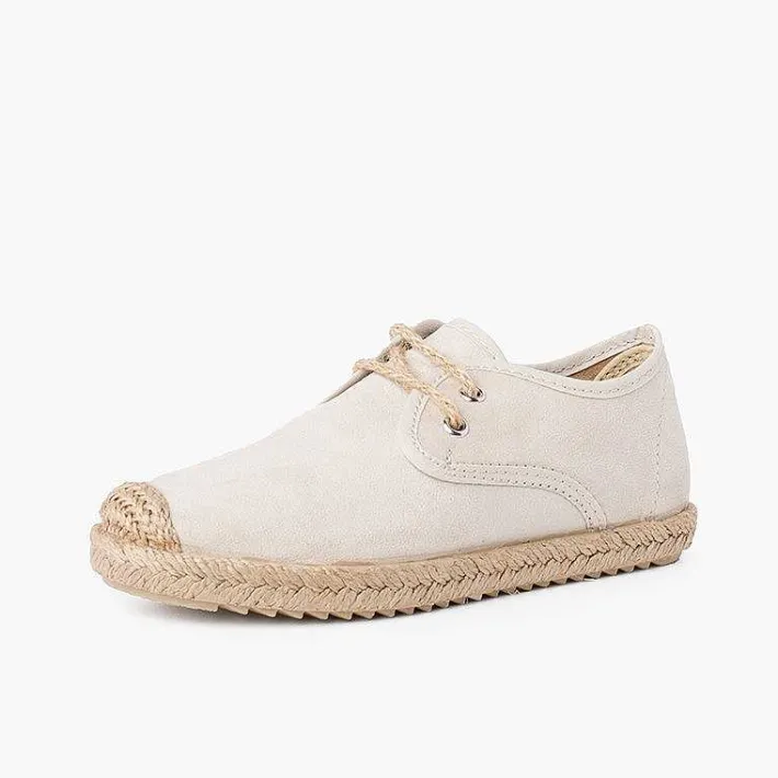 Pisamonas Brogues And Bluchers>Faux Suede Blucher With Jute Toe And Laces