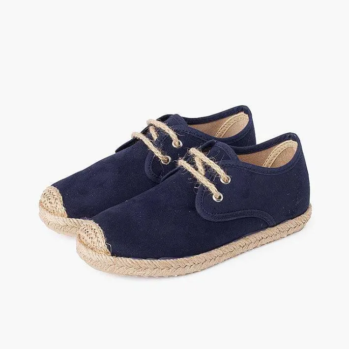 Pisamonas Brogues And Bluchers>Faux Suede Blucher With Jute Toe And Laces