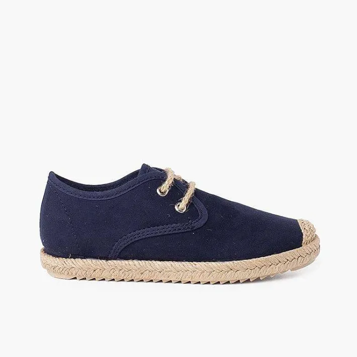 Pisamonas Brogues And Bluchers>Faux Suede Blucher With Jute Toe And Laces