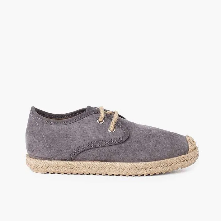 Pisamonas Brogues And Bluchers>Faux Suede Blucher With Jute Toe And Laces