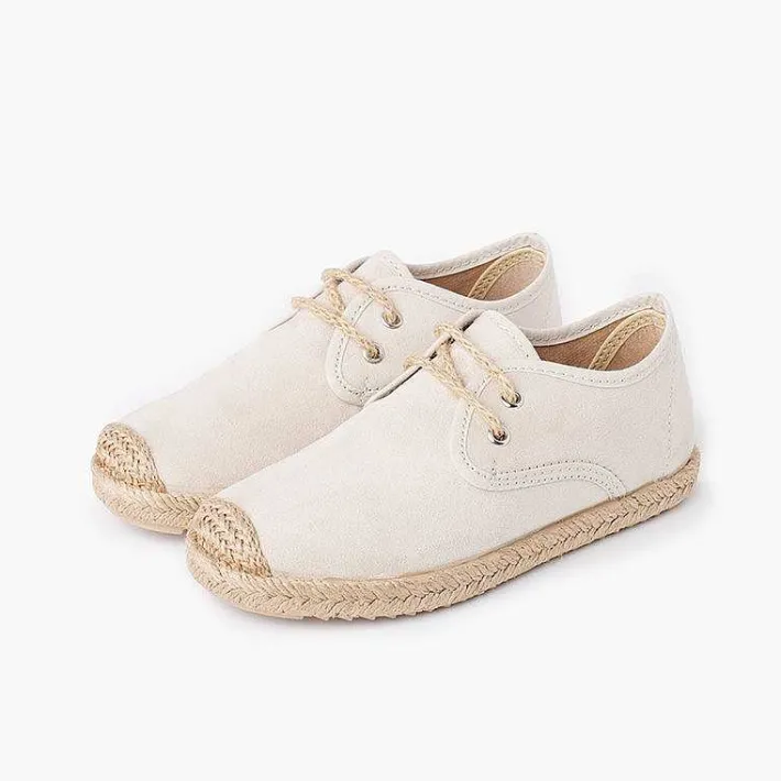 Pisamonas Brogues And Bluchers>Faux Suede Blucher With Jute Toe And Laces