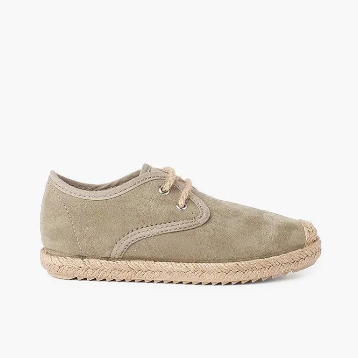 Pisamonas Brogues And Bluchers>Faux Suede Blucher With Jute Toe And Laces