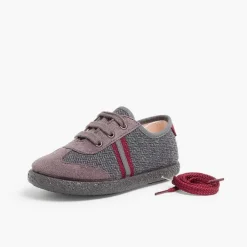 Pisamonas Trainers>Faux Suede Herringbone Trainers Two Laces