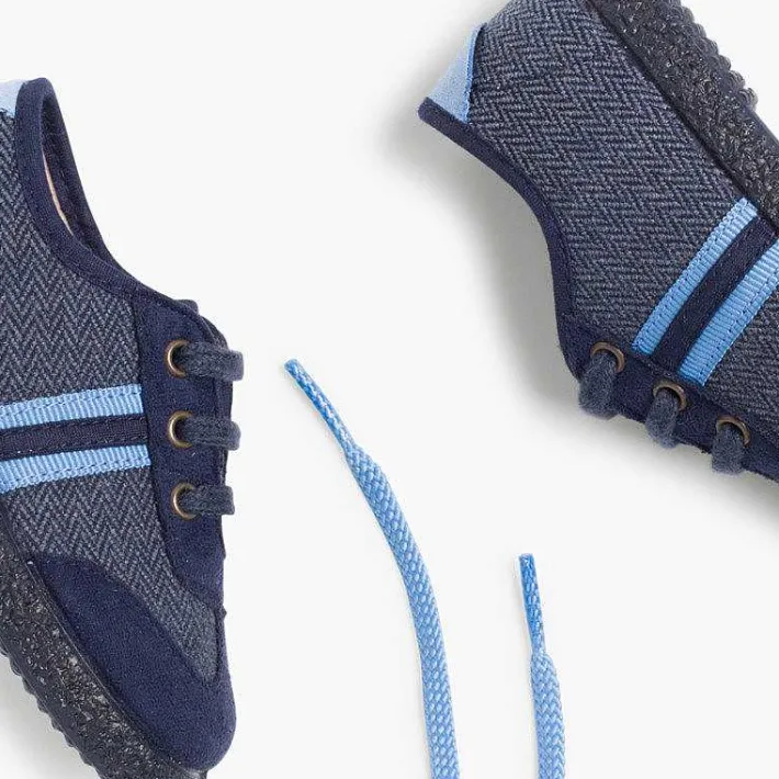 Pisamonas Trainers>Faux Suede Herringbone Trainers Two Laces