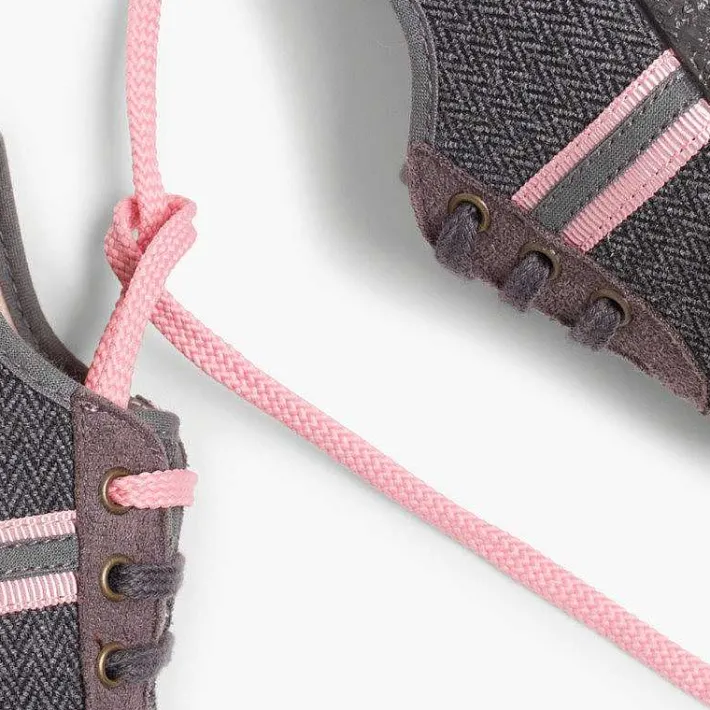Pisamonas Trainers>Faux Suede Herringbone Trainers Two Laces