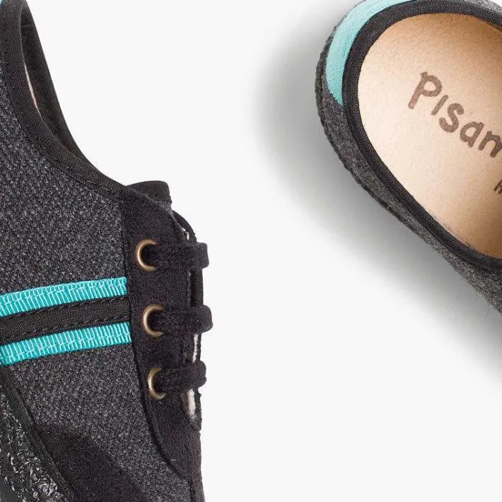 Pisamonas Trainers>Faux Suede Herringbone Trainers Two Laces