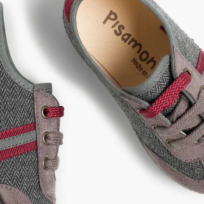 Pisamonas Trainers>Faux Suede Herringbone Trainers Two Laces
