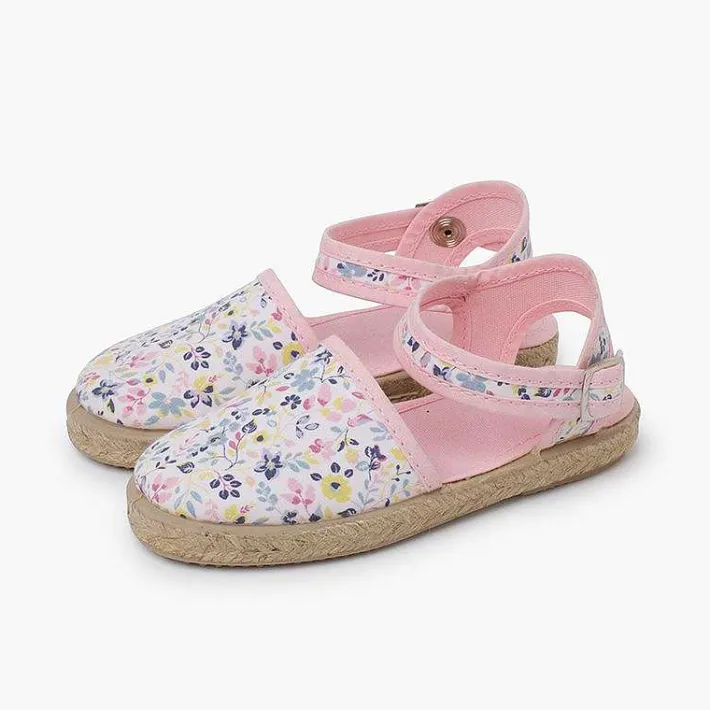Pisamonas Espadrilles>Floral Espadrilles Buckle Fastening Colour Pink
